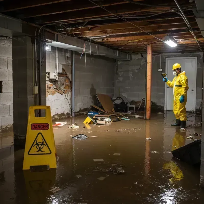 Flooded Basement Electrical Hazard in Clackamas County, OR Property